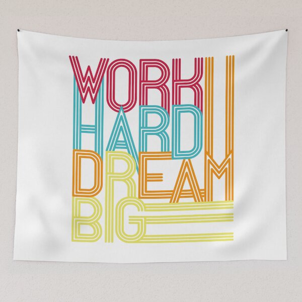 Item preview, motivational lettering work hard dream big designed and sold by Sya Prints.
