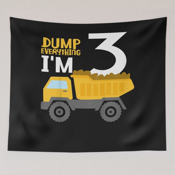 Item preview, Kids 3rd Birthday Dumpster Truck Design Dump Everything I'm 3 T-Shirt designed and sold by GermanPredovic.