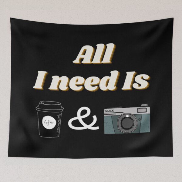Item preview, All I need is coffee and my camera #redbubble designed and sold by Santus.