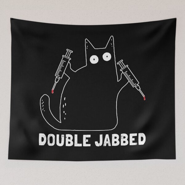 Item preview, Cat With Syringes, Double Jabbed, Fully Vaccinated designed and sold by NuttyShirt.