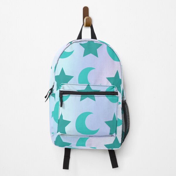 Item preview, Turquoise/Green Crescent Moon and Star Pattern in Blue Gradient Sky designed and sold by ShaunSandhu.