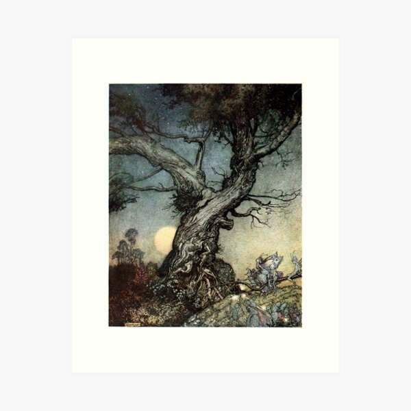 Item preview, Fairy Folk Tree - Imagina - Arthur Rackham designed and sold by forgottenbeauty.