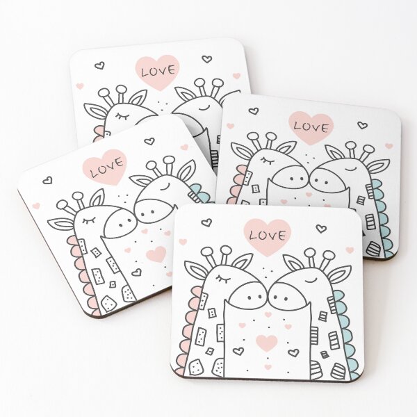 Artikelvorschau, handgezeichnete giraffe liebe valentinstag entworfen und verkauft von Sya Prints.