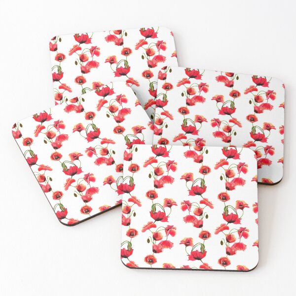 Item preview, red poppy ,watercolor pattern designed and sold by IrinaShishkina.