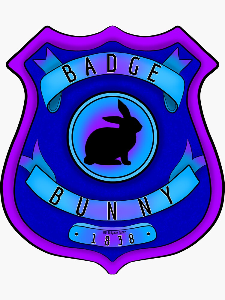 "Badge Bunny Blue Variant" Sticker for Sale by BrattyBaddie Redbubble