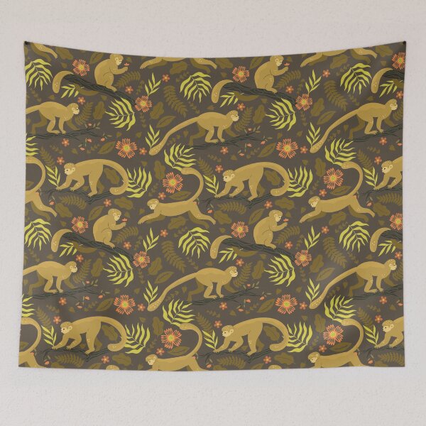 Item preview, pattern with monkeys on the branches designed and sold by burbura.