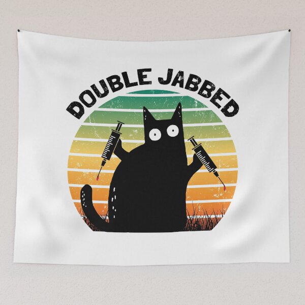 Item preview, Cat With Syringes, Double Jabbed, Fully Vaccinated designed and sold by NuttyShirt.