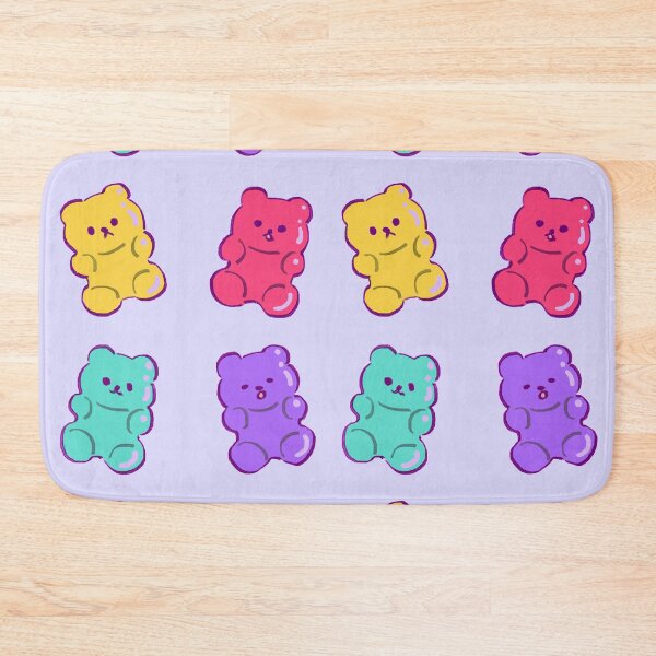 Item preview, I draw seamless neon pastel pattern of colorful gummy bears candy designed and sold by RansRoom.