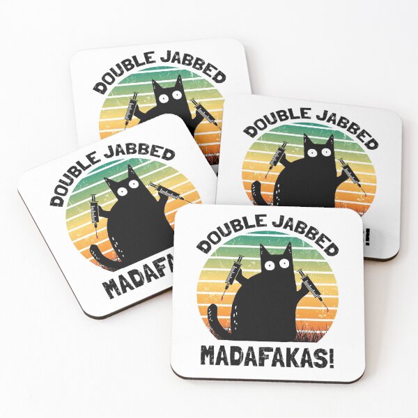 Item preview, Cat With Syringes, Double Jabbed, Fully Vaccinated designed and sold by NuttyShirt.