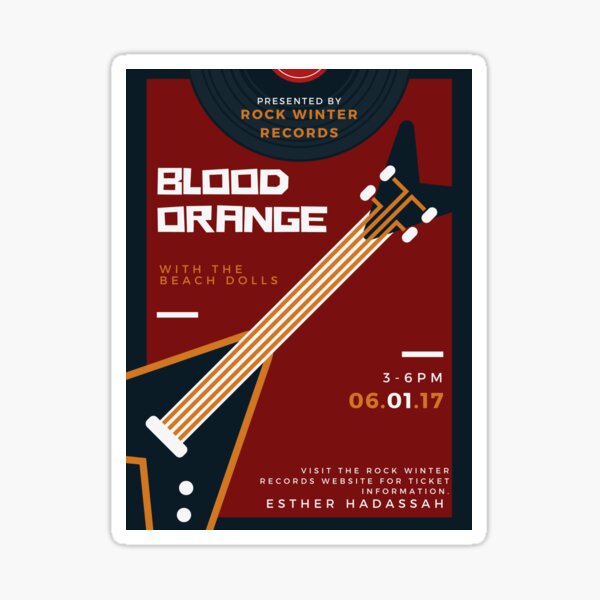 Item preview, Blood Orange Concert "Flyer" (RWR) designed and sold by RWR by EH Merch.