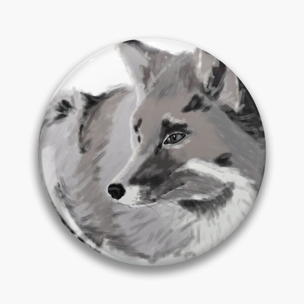 Artikelvorschau, Monochromer Fuchs entworfen und verkauft von Dawn Roberts-Blake.
