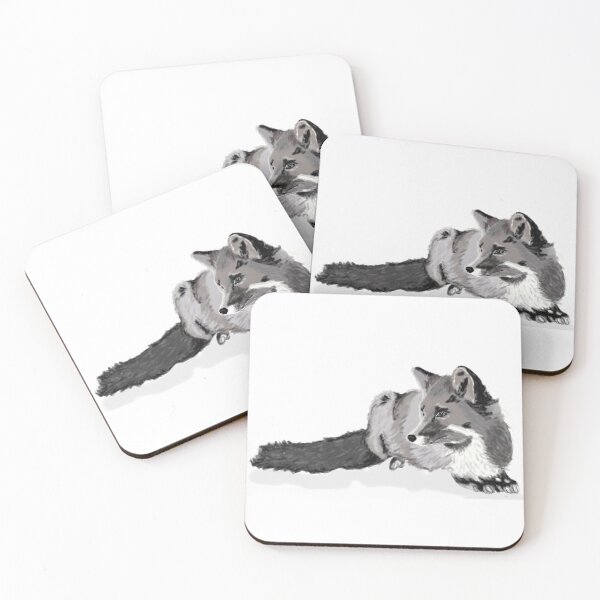 Artikelvorschau, Monochromer Fuchs entworfen und verkauft von Dawn Roberts-Blake.