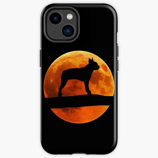 Boston Terrier Dog Silhouette Moon Boston Terrier lover iPhone Tough Case