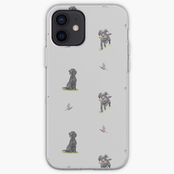 Black Cocker Spaniel Print iPhone Soft Case