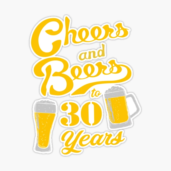 Cheers & Beers To 30 Years Birthday Kit - 6 Beer Bottle Labels, Neck Labels & 1 Kraft Paper Carrier