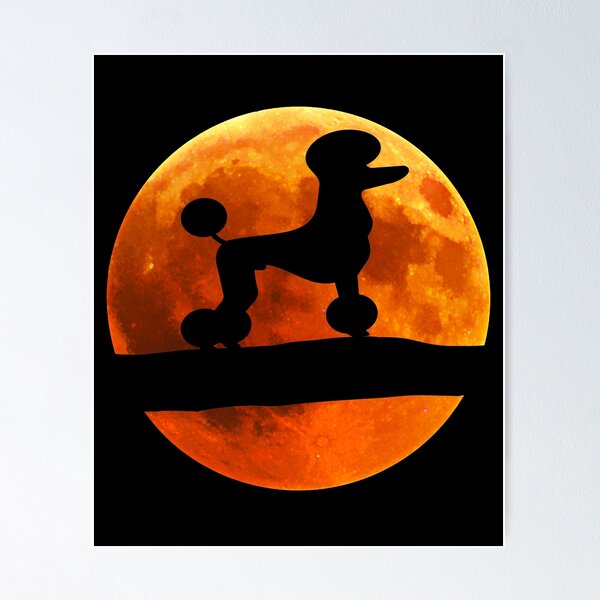 Item preview, Poodle Dog Silhouette Moon Poodle lover designed and sold by alaechamlal.