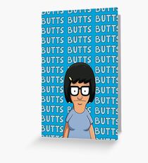 Tina Belcher Butts Blue Greeting Card