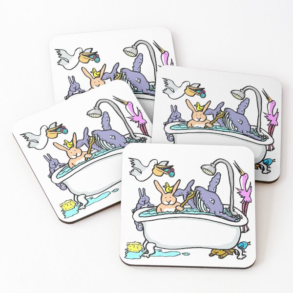 Item preview, Wash Your Whale funny bath time cartoon with animals designed and sold by davidscohen.