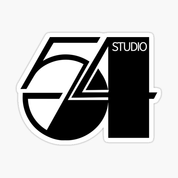 studio 54, vintage, simple black Sticker