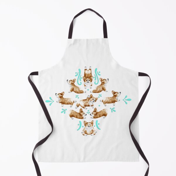 Item preview, Corgi Yoga Damask designed and sold by E-dri @ edridesigns.