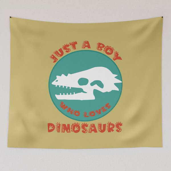 Item preview, Just a boy who loves dinosaurs,paleontology skull T-rex design designed and sold by MiloHarris.