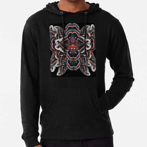 Cecropia Moth Mandala - Symmetrical Lightweight Hoodie