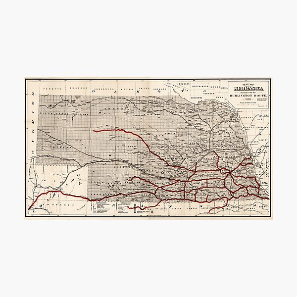 Item preview, 1866 Vintage Map of Nebraska designed and sold by Gin  Neko.