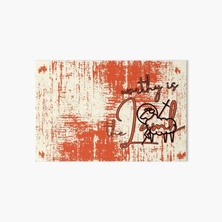 Item preview, "Worthy is the Lamb" Orange Black Abstract with Sheep & Cross Art designed and sold by Dream Big! by E. H..