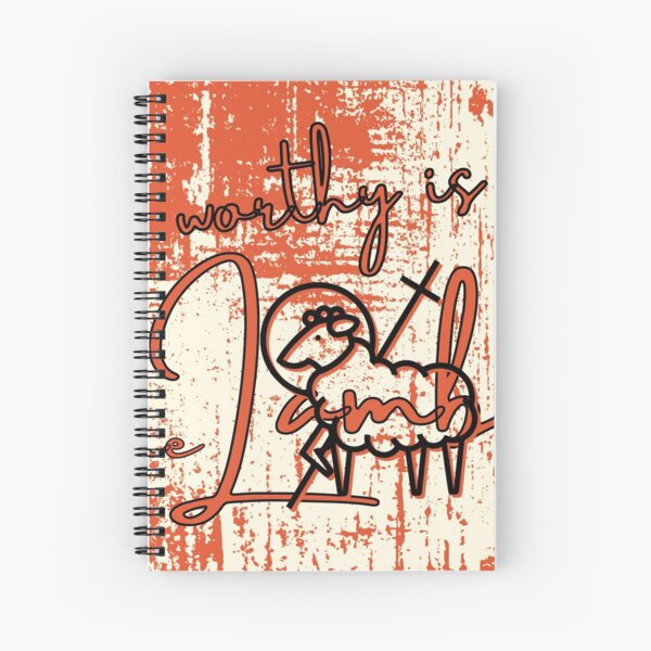 Item preview, "Worthy is the Lamb" Orange Black Abstract with Sheep & Cross Art designed and sold by Dream Big! by E. H..