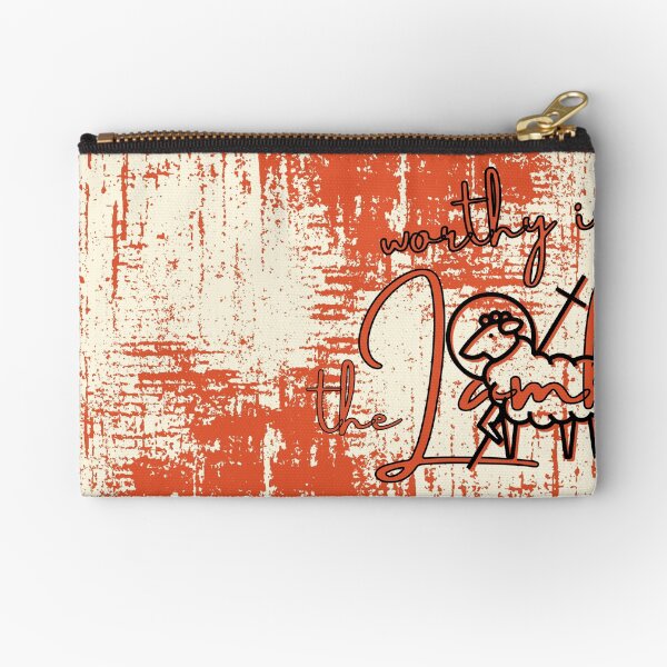 Item preview, "Worthy is the Lamb" Orange Black Abstract with Sheep & Cross Art designed and sold by Dream Big! by E. H..