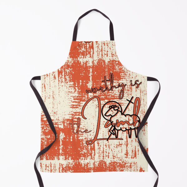 Item preview, "Worthy is the Lamb" Orange Black Abstract with Sheep & Cross Art designed and sold by Dream Big! by E. H..