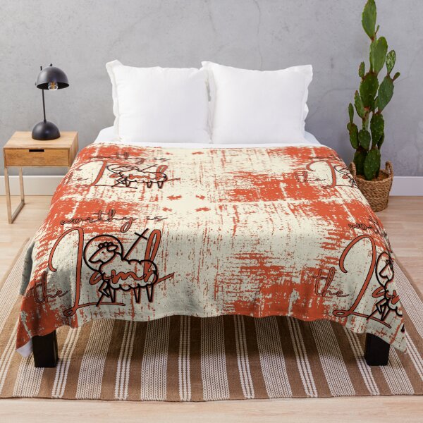 Item preview, "Worthy is the Lamb" Orange Black Abstract with Sheep & Cross Art designed and sold by Dream Big! by E. H..