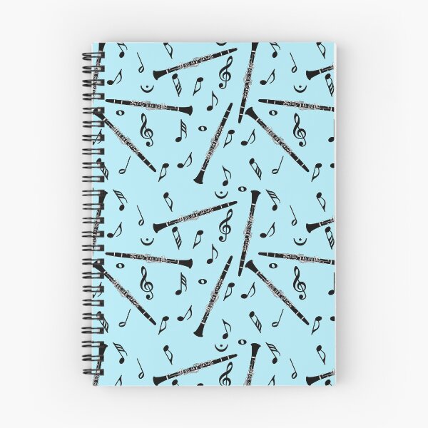 Item preview, Black Clarinet Music Note Pattern designed and sold by BartholGraphics.