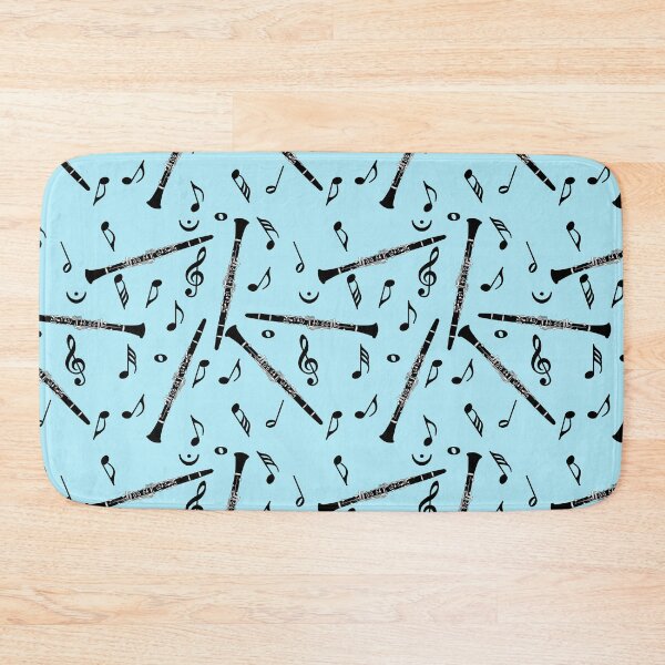 Item preview, Black Clarinet Music Note Pattern designed and sold by BartholGraphics.