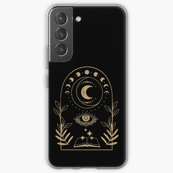 CELESTIAL FANTASY Design, moon phases, botanical scene, occult eye, mystical, lunar cycle Samsung Galaxy Soft Case