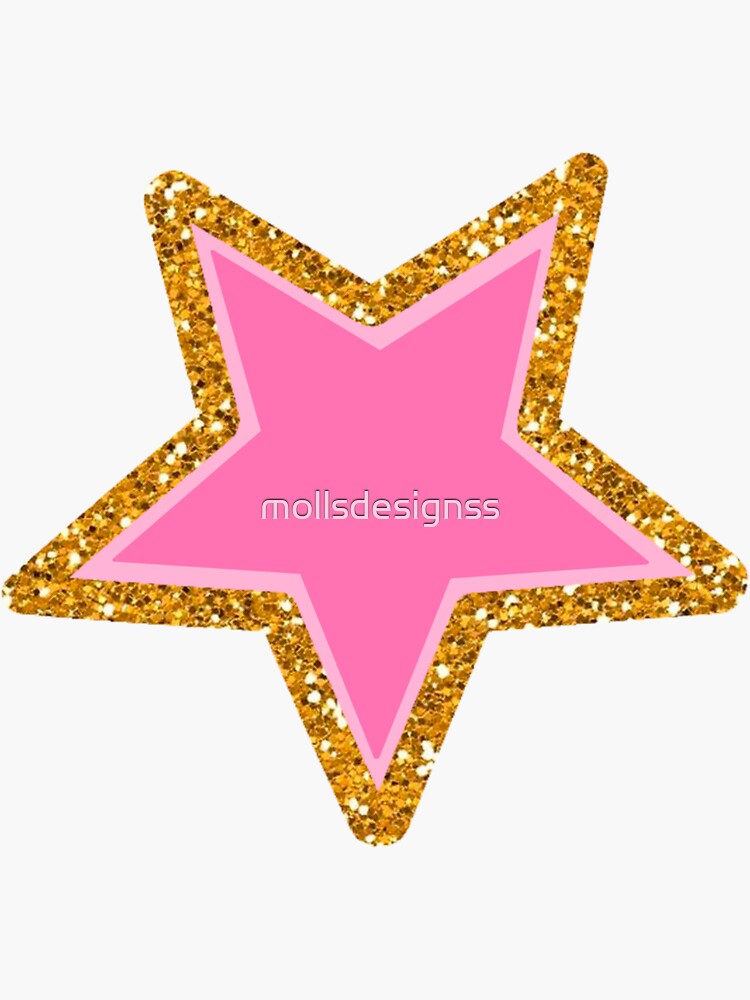 Pink Glittery Star Sticker For Sale By Mollsdesignss Redbubble