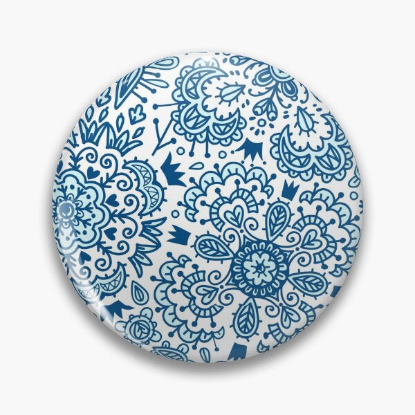 Item preview, Blue White floral porcelain pattern designed and sold by AuraDesigner.