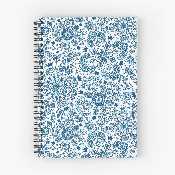 Item preview, Blue White floral porcelain pattern designed and sold by AuraDesigner.