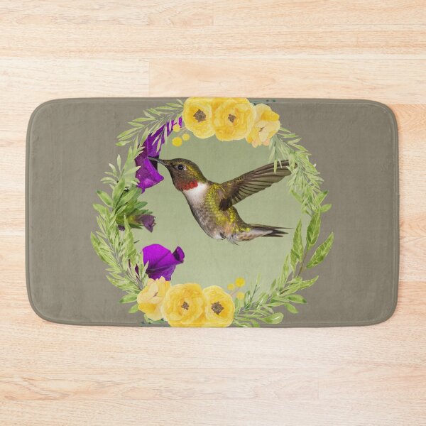 Item preview, Hummingbird Sipping Nector From A Purple Flower Design designed and sold by EarthArtDesigns.