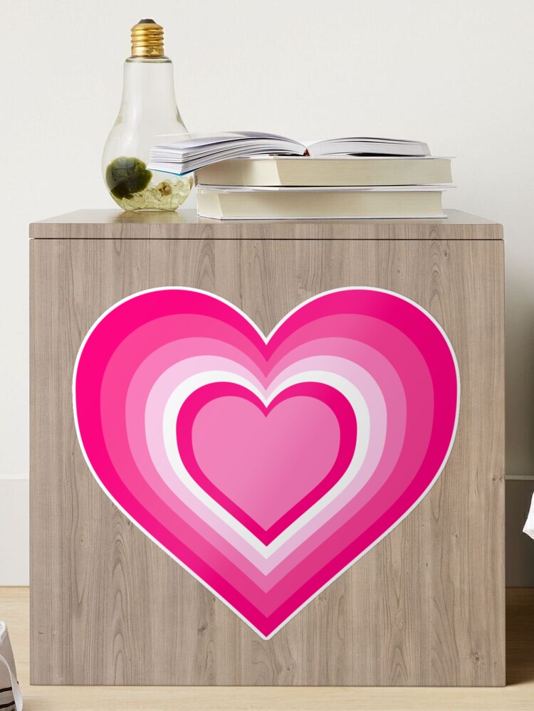 Hot Pink Bright Pink Heart Sticker, Zazzle