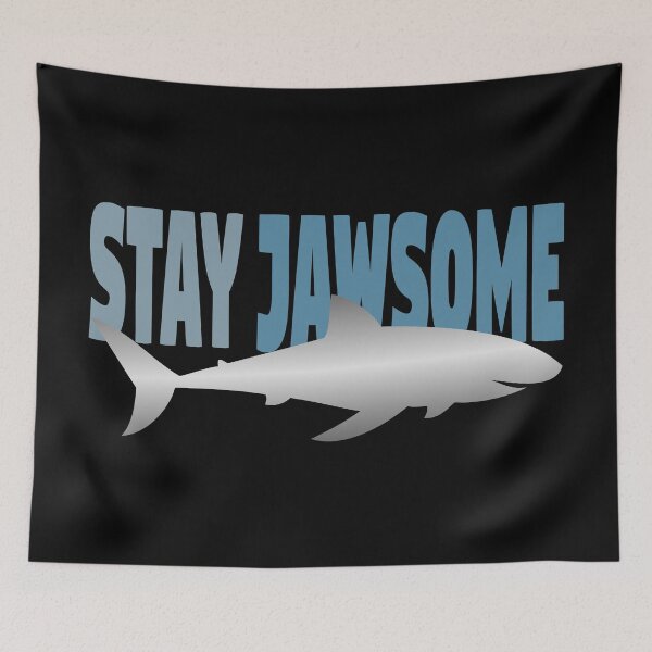 Item preview, Stay Jawsome Silver Shark designed and sold by MadRiddleDesign.