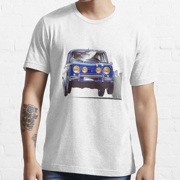 T-shirt R8 GORDINI bleu blanc pour homme inspiration Renault 8 ref 1955 