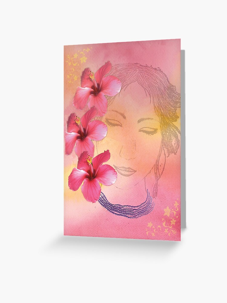Greeting Card, Tropical Lady designed and sold by Phyllis Orzalli