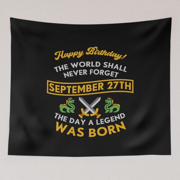 Item preview, September 27th The Day A Legend Was Born Dragons And Swords Design (Light) designed and sold by Graograman.
