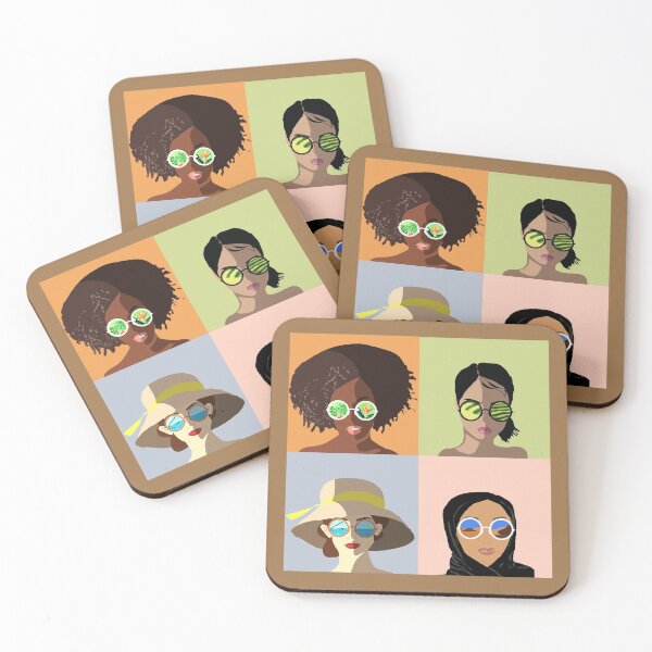 Item preview, Four women inspired by the song by nina Simone, my name is ... reflections of four different universes around the world, digital mixed painting and watercolor skiair designed and sold by skiair.