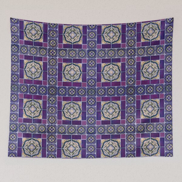 Item preview, Catalina Tile Pattern in Purple and Gold designed and sold by ThomMorris.