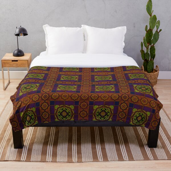 Item preview, Catalina Tile Pattern in Rust and Purple designed and sold by ThomMorris.