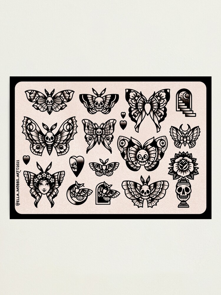 Moth Tattoo Vector Art Icons and Graphics for Free Download