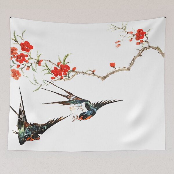 Item preview, Birds and birds ink red flowers, plum blossoms, Chinese painting, animal swallows designed and sold by zenger2021.