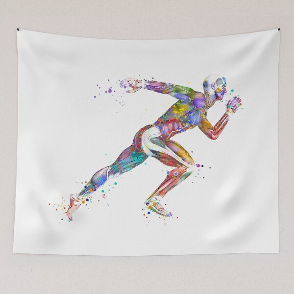 Item preview, Runner Muscles Colorful Sprinter Watercolor designed and sold by LotusGifts.